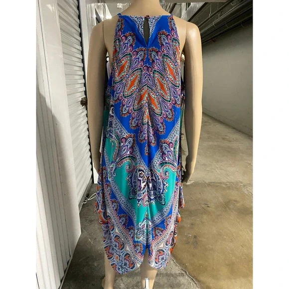 MSK Women's Size 12 Blue Paisley Print Sleeveless Casual Dress - Picture 7 of 9